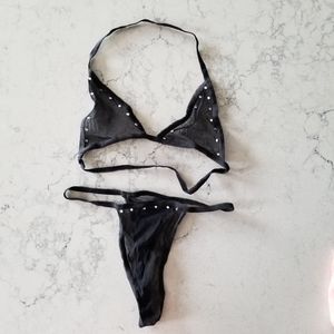 Sexy sparkly lingerie bra and thong